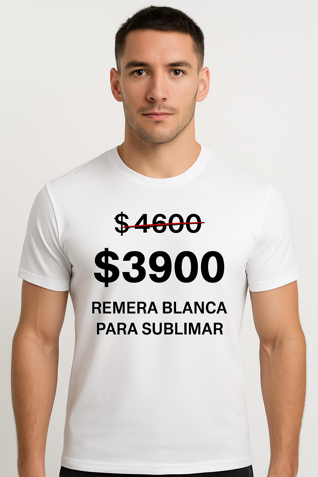 REMERA PARA SUBLIMAR BLANCA HOMBRE UNISEX