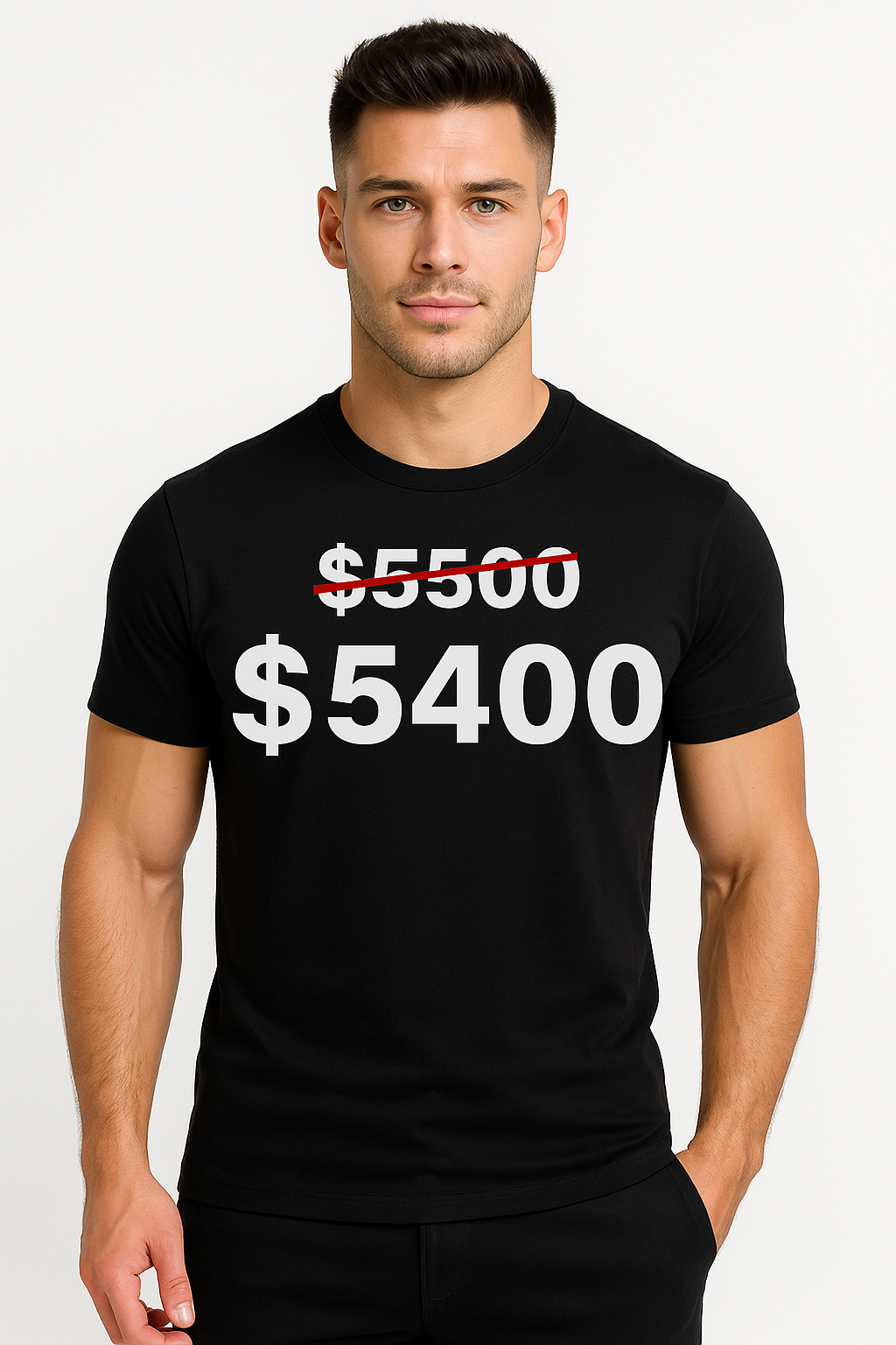 REMERA NEGRA HOMBRE ALGODON PEINADO 24/1 PREMIUM BLACK