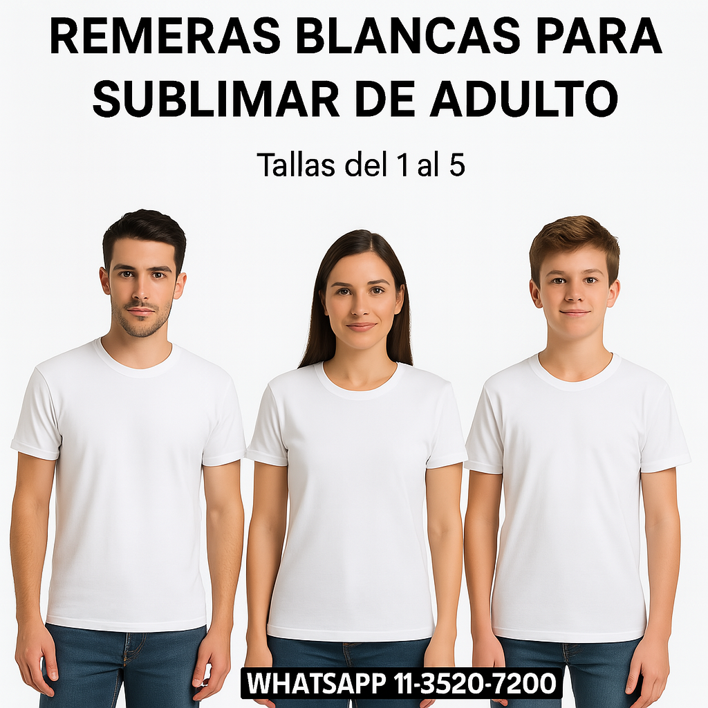 remera para sublimar adulto